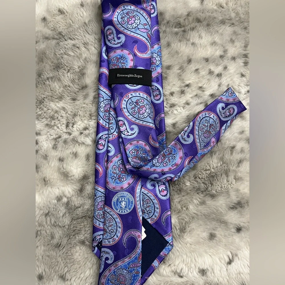 Ermenegildo ZEGNA Woven Paisley Silk Tie MSRP$240 Handmade in ITALY Great Gift!